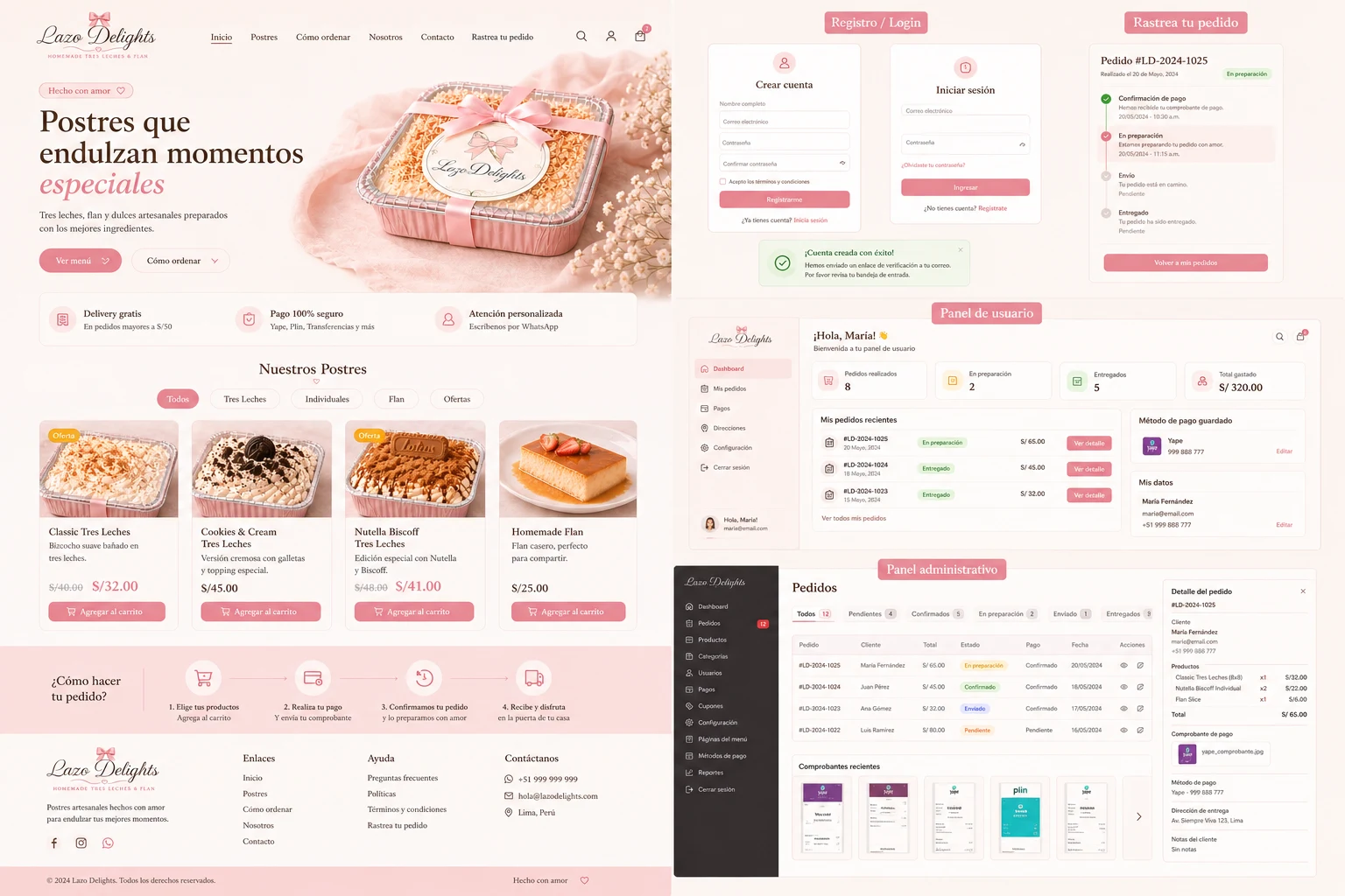 Captura de Sistema de Pedidos para Pastelería y Postres