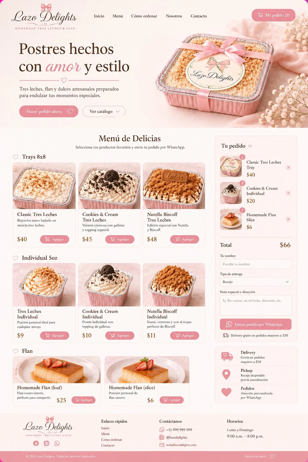 Captura de Sistema de Pedidos para Pastelería y Postres